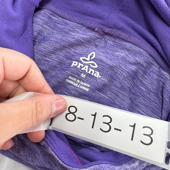 Prana Sweatshirt Womens Medium Purple Ember Cowl Neck Thumb Hole Pullover Top - Picture 4 of 8